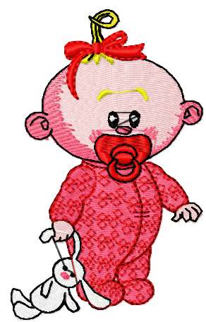Cute baby girl free embroidery design