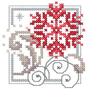 Cross stitch snowflake embroidery design