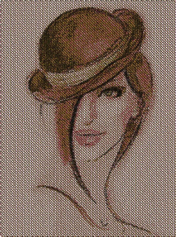 Style woman free embroidery design