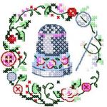 More information about "Thimble cross stitch free machine embroidery design"