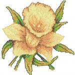 More information about "Daffodil cross stitch free embroidery design"