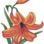 More information about "Lily cross stitch free embroidery design"
