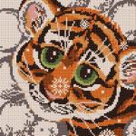 More information about "Tiger in bubbles cross stitch free embroidery design"