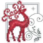 More information about "Deer cross stitch free embroidery design"