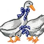 More information about "Two ducks free embroidery design"