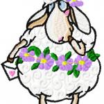 More information about "Sheep ready for  Christmas free embroidery design"