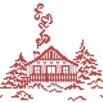 More information about "Winter house cross stitch free embroidery design"