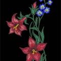 More information about "Lily in black background free embroidery design"