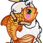 More information about "Sheep and gold fish free embroidery design"
