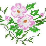 More information about "Pink flower- free cross stitch embroidery"