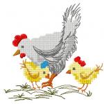 More information about "Hen with chicks free embroidery design"