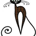 More information about "Very strange black cat free embroidery design"