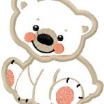 More information about "White bear applique free embroidery design"