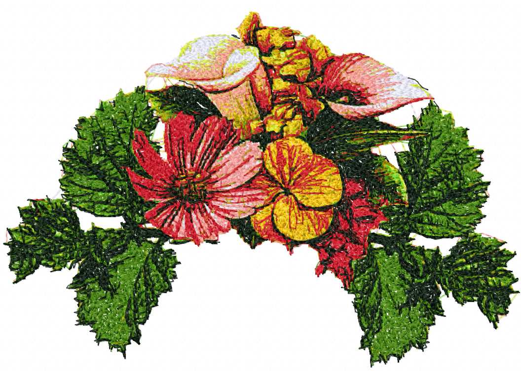 Bouquet photo stitch free embroidery design - Free ...