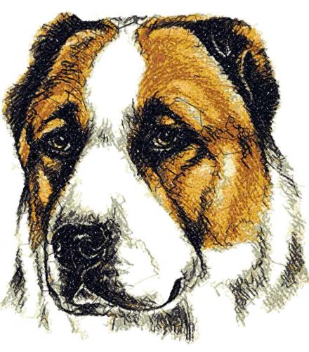 More information about "Big dog photo stitch free embroidery design"