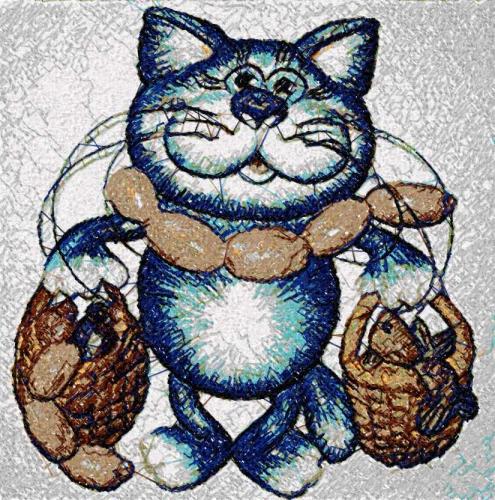 More information about "Cat mother coming photo stitch free embroidery design"