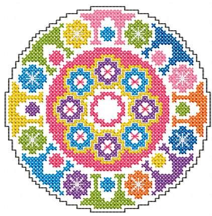 More information about "Cross stitch round decoration free embroidery design"