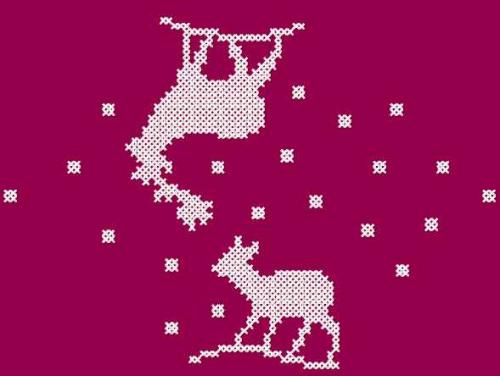 More information about "Deer in winter forest cross stitch free embroidery design 3"