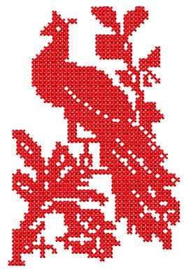 More information about "Firebird cross stitch free embroidery design"