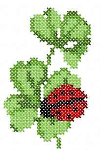 More information about "Ladybug cross stitch free embroidery design"