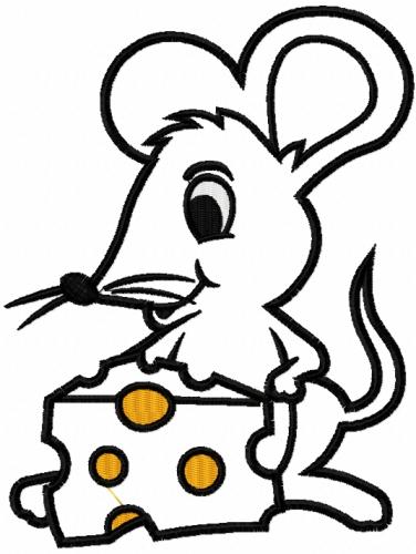 More information about "Mouse and cheese applique free embroidery design"