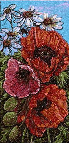More information about "Panels with poppies photo stitch free embroidery design"