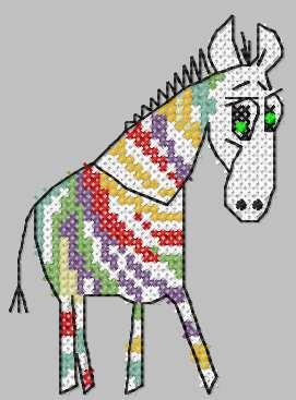 More information about "Rainbow zebra cross stitch free embroidery design"
