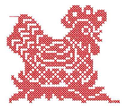 More information about "Red rooster cross stitch free embroidery design"