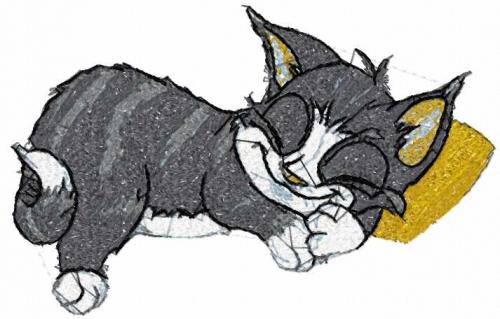 More information about "Sleeping cat photo stitch free embroidery design"
