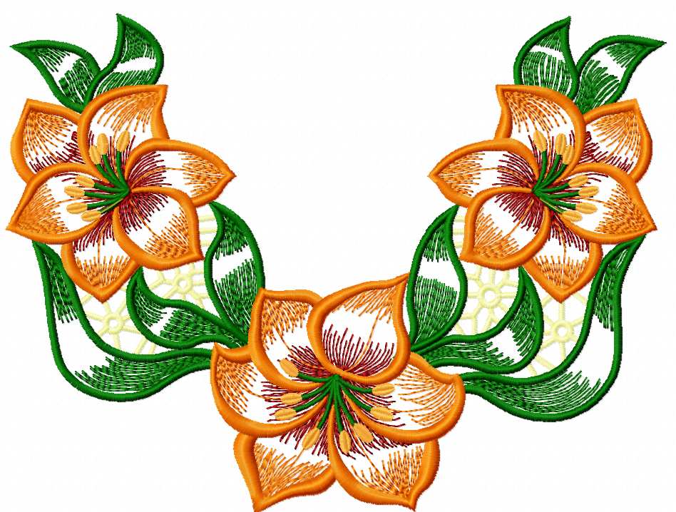 Lily decoration free embroidery design 