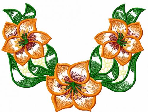 More information about "Lily decoration free embroidery design"