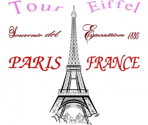 More information about "Paris France Eiffel tour free embroidery design"