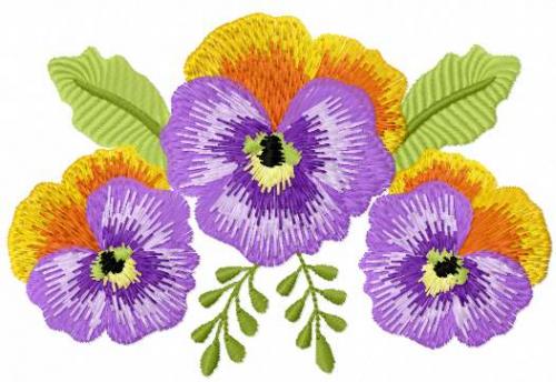 More information about "Violet flower free embroidery design"