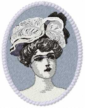 More information about "Woman's portrait free embroidery design"
