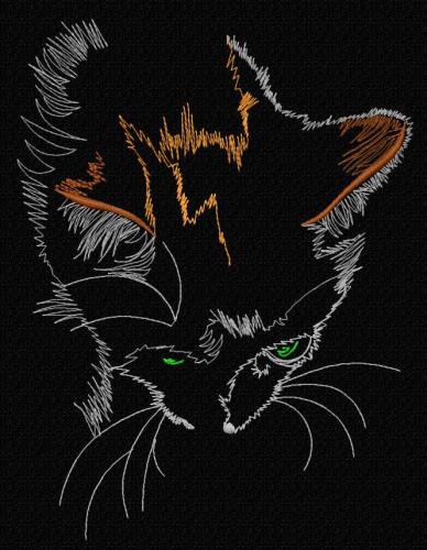 More information about "Cat free embroidery design 15"