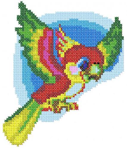 More information about "Cute little parrot free embroidery design"