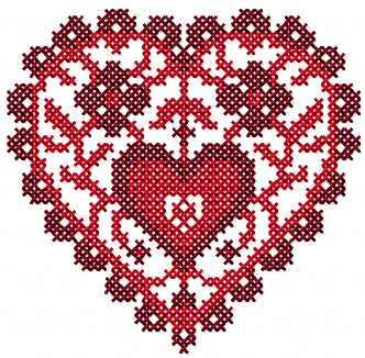 More information about "Loving heart cross stitch free embroidery design"