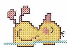 More information about "Sleeping duck cross stitch free embroidery design"