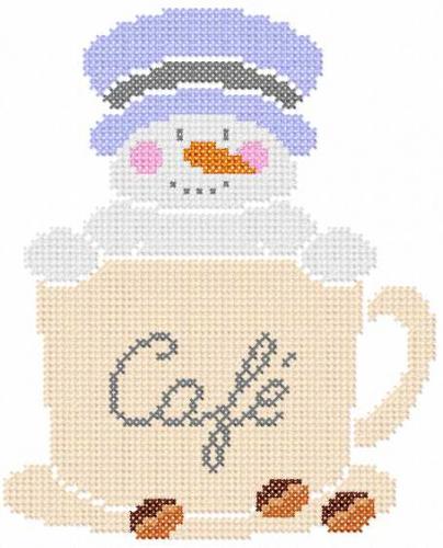 More information about "Snowman like cafe cross stitch free embroidery design"