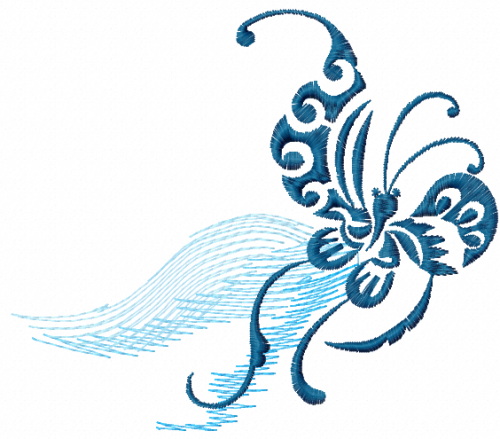 More information about "Blue butterfly free embroidery design"