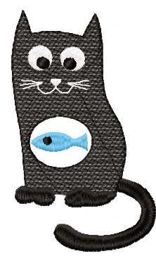 More information about "Cat like fish free embroidery design"
