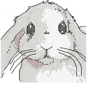More information about "Sad bunny cross stitch free embroidery design"