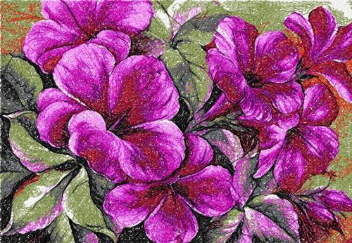 More information about "Violet flower photo stitch free embroidery design"