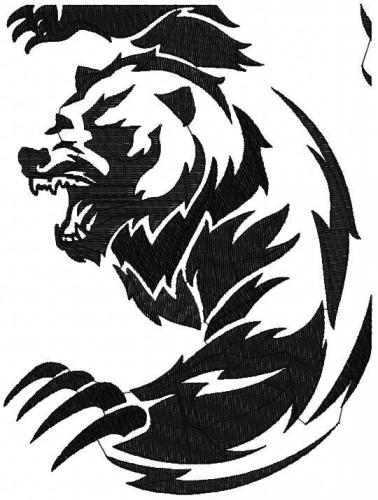 More information about "Wild bear tribal free embroidery design"