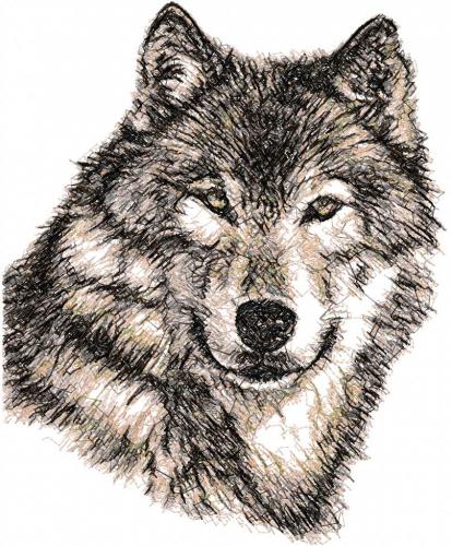 More information about "Wolf photo stitch free embroidery design 5"
