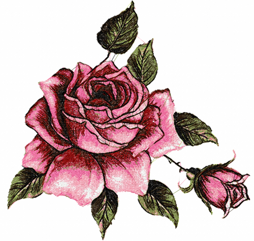 More information about "Rose photo stitch free embroidery design 12"