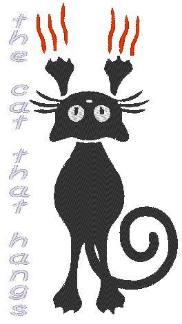More information about "The cat that hangs free embroidery design"