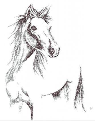 More information about "Drawing horse free embroidery design"
