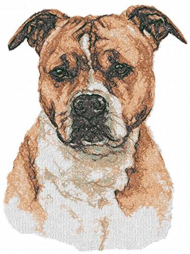 More information about "American Staffordshire Terrier photo stitch free embroidery design"