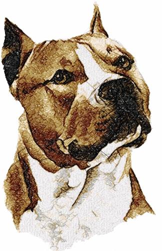 More information about "American Staffordshire terrier photo stitch free embroidery design 2"